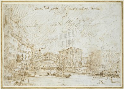 The Ponte de Rialto by Giovanni Antonio Canal